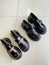 Buckle Straps Decor Thick Soled Round Toe Shoes